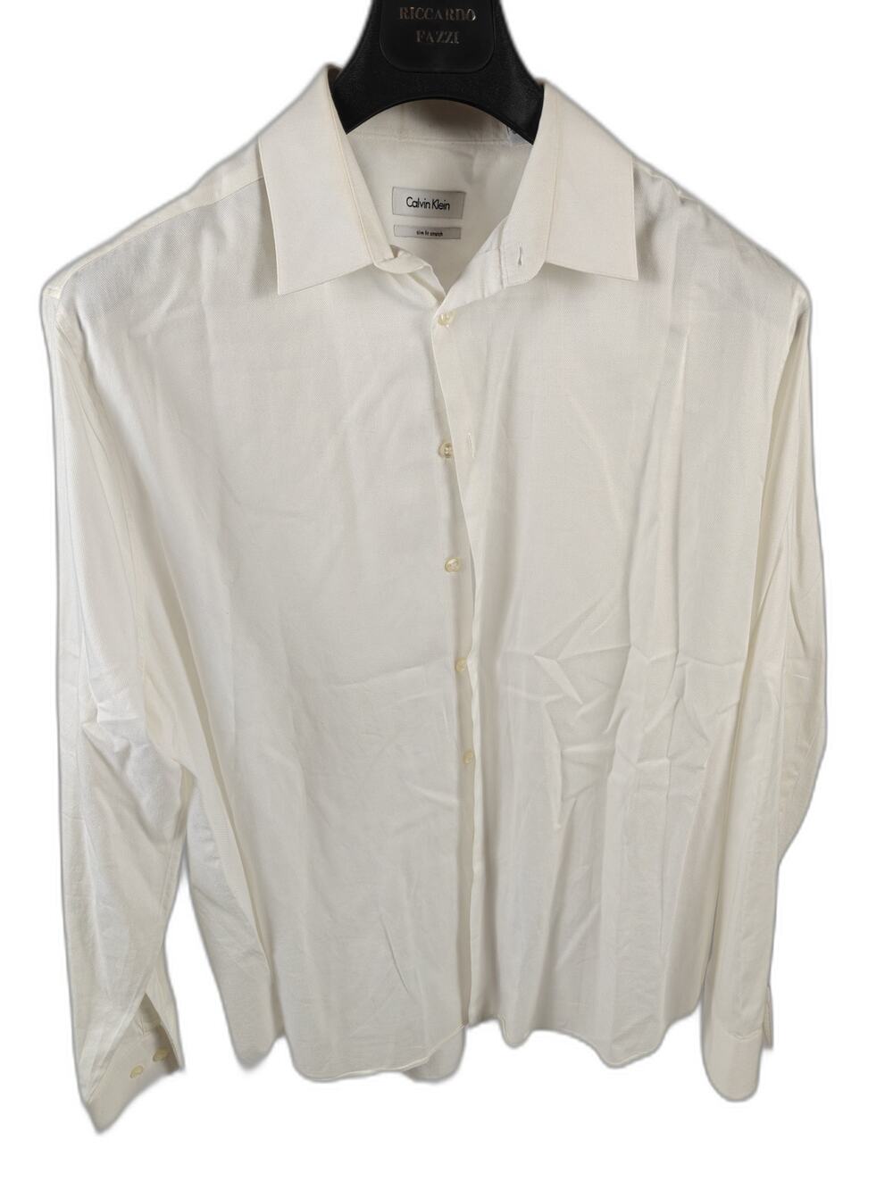 Men's Calvin Klein Slim Fit Stretch Dress Shirt White Size 17.5 34/35